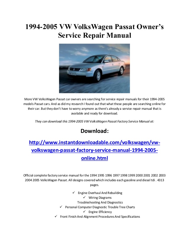 Volkwagen Repair Manual Download
